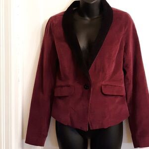 Arizona Jean purple & Black collar Jacket NWT